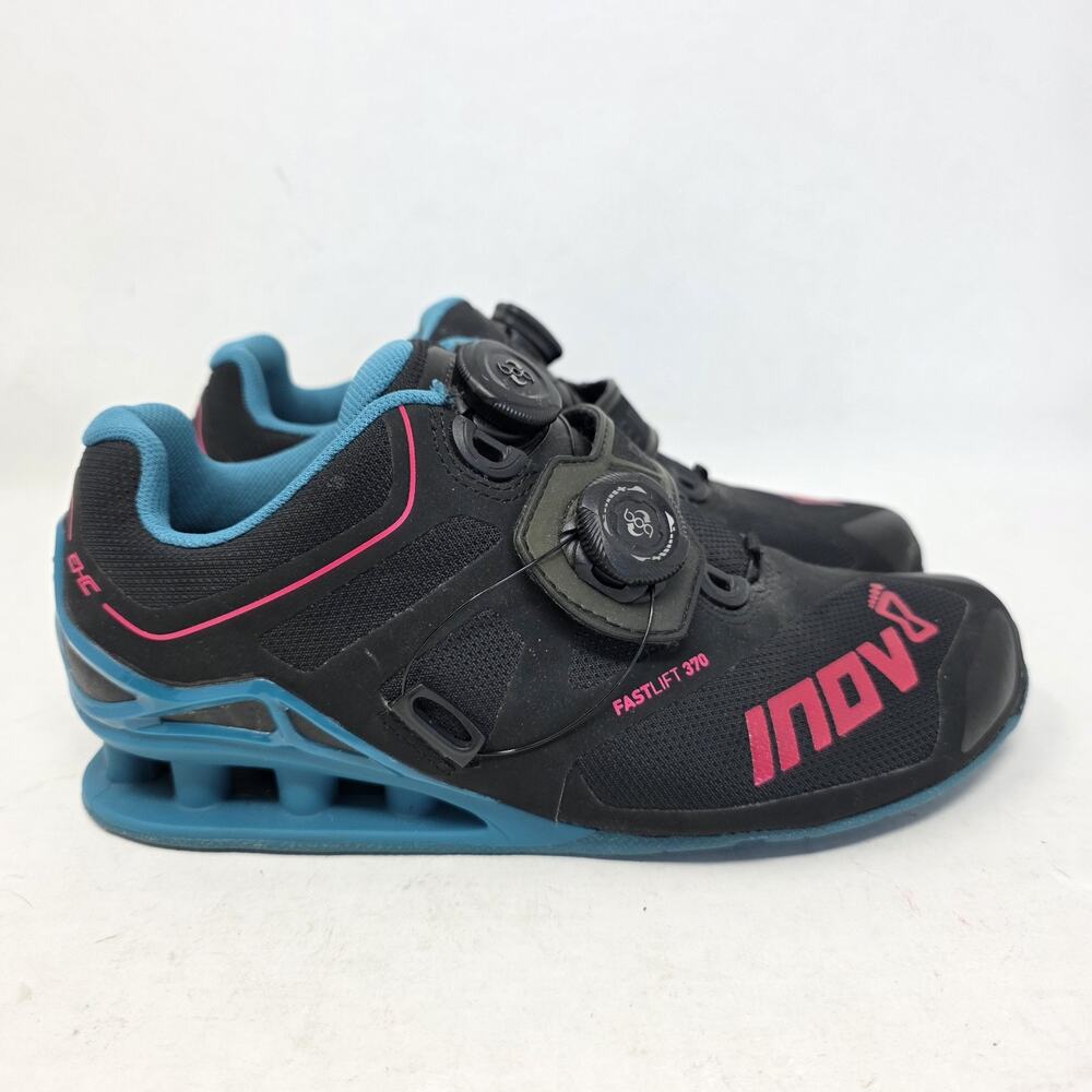 Inov8 Fastlift 370 Women Weightlifting Strength Training Shoes Black BOA 7.5